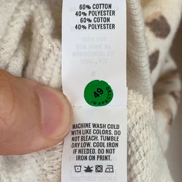 NEW Aerie Leopard 1/4 Zip Oversized Fleece Lined Pullover Jacket - Picture 5 of 5